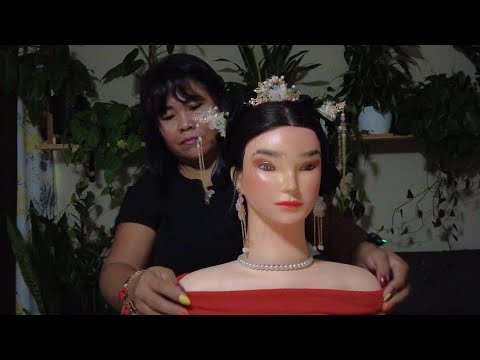  Chinese Wedding Hairstyle [ ASMR ] Hairstyling - Hair and Makeup - Finishing Touches 