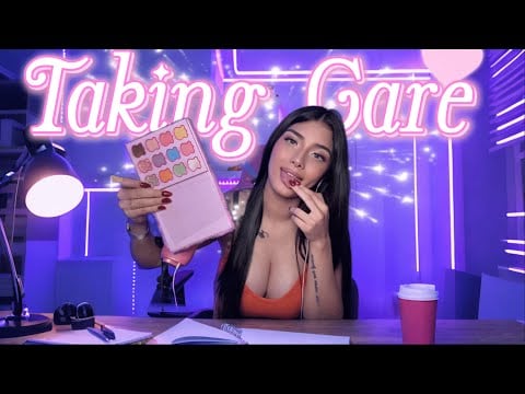 ASMR Spit painting makeup / taking care of you