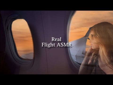 ASMR - Real Flight POV (Soft/Clicky Whisper Voiceover) (Sunset)