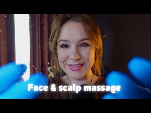 Personal Attention ASMR | Firm face massage & scalp massage (with oil & nitrile gloves)