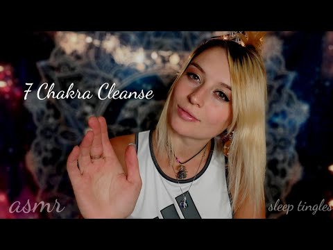 ASMR ~ Sleep Tingles ~ Full Body 7 Chakra Cleanse Balance ~ Plucking ~ Hand Movements ~ Reiki