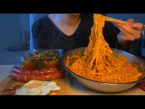 Buldak Carbonara Ramen Mukbang ASMR | no talking