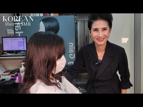 미용실ASMR #뿌리염색 #흰머리염색 #어두운갈색 깔끔하고 부드럽게~#root dyeing #white hair dyeing #dark brown neat and smooth~