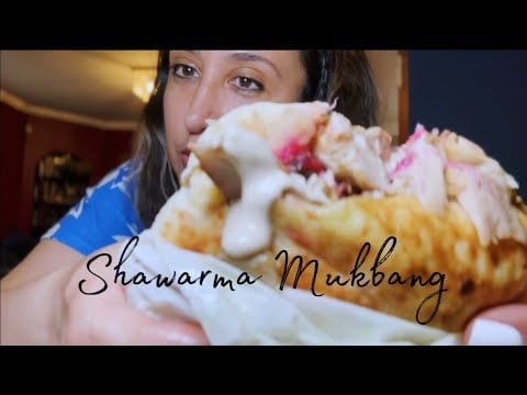 Shawarma in a Pita #mukbang #eating #eatingsounds #middleeast #food #foodie #asmreatingsounds