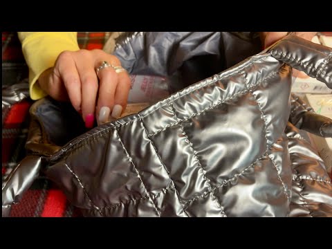 Silver Purse Rummage! ASMR (No talking version) Acrylic nails rummage! Super tingles!