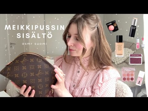 ASMR suomi | Mitä on minun meikkipussissa 💄 What's in my Makeup Bag, Louis Vuitton Cosmetic Pouch