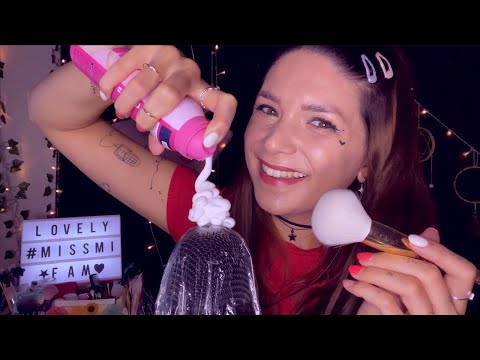 ASMR ONE Brush MANY Tingles - Foam, Wood, Tape, Cups +