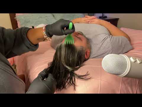 Relaxing | ASMR | Scalp Check - Scalp Scratching - Head & Face Massage, Hair Parting & Hairline 😊
