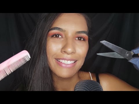 ASMR ROLEPLAY = LAVANDO E CORTANDO SEU CABELO 💆💇