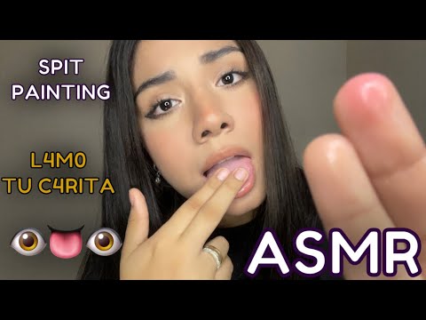 ASMR ESPAÑOL / SPIT PAINTING + L4M0 MIS DEDOS + Mouth Sounds + VISUALES