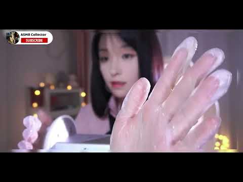 ASMR🎧｜Nice sound of silicone gloves rubbing hands, massage ears