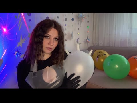 ASMR | Aprons, Bags, Gloves and Balloons Popping | Spit Painting ❤️