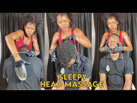 Aggressive and satisfying head scratch massage for relaxation