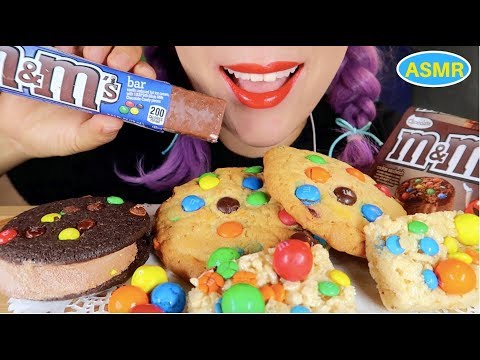 ASMR M&M COOKIES+ICE CREAM+M&M RICE KRISPIES EATING SOUND| 엠엔엠 쿠키,아이스크림 리얼사운드 먹방 |CURIE.ASMR