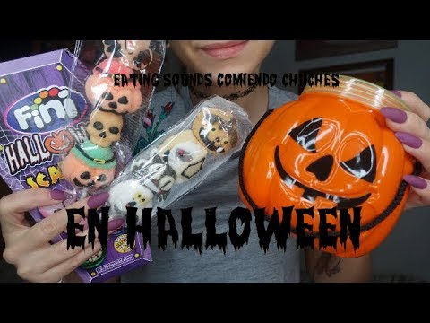 Halloween is coming: ASMR Comiendo chuches 🍭🦇 y tapping para relajarte