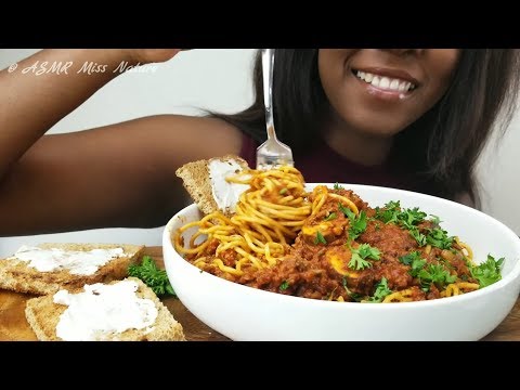 ASMR Eating: Spaghetti And Cream Cheese Toast/No Talking