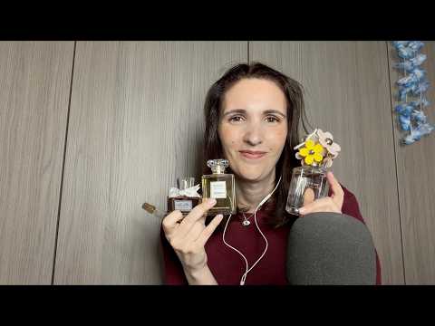 ASMR | Perfume Collection (some spray sounds and a short whisper ramble with each perfume)