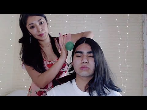 ASMR ESPAÑOL MASAJE CAPILAR PRESENCIAL 💆‍♂️😴💕
