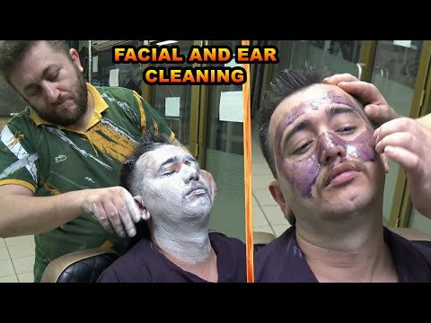 ASMR SKIN-EAR CLEANING💈RAZOR BEARD SHAVE💈EAR BURN💈CRACKING💈 head, foot, leg, face, ear, neck massage