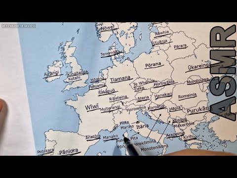 ASMR: All European Countries in Maori Language | ASMR reading and map tracing