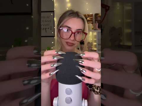 ASMR foam mic scratching with XL nails 💅🏻 #asmrmicscratching #asmrtriggers