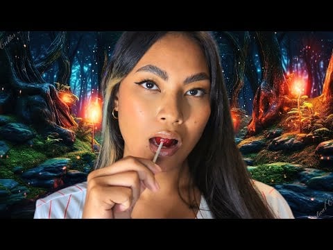 ASMR Eating A Cherry Flavored Blow Pop With Gum Chewing At The End