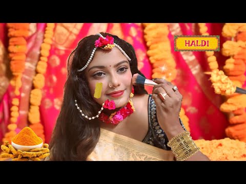 ASMR | Doing My Indian Wedding Haldi Ceremony Makeup | 💄🌼