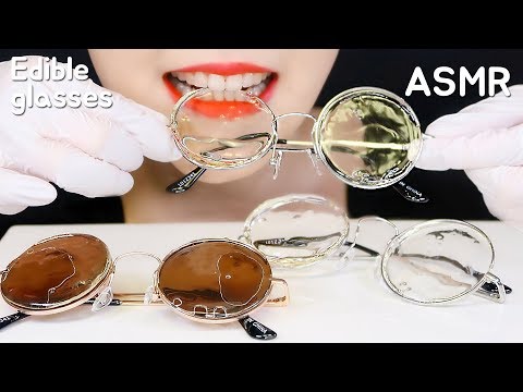 EDIBLE GLASSES ASMR SUGAR GLASS ASMR CANDY ASMR EDIBLE PRANK ASMR 😎