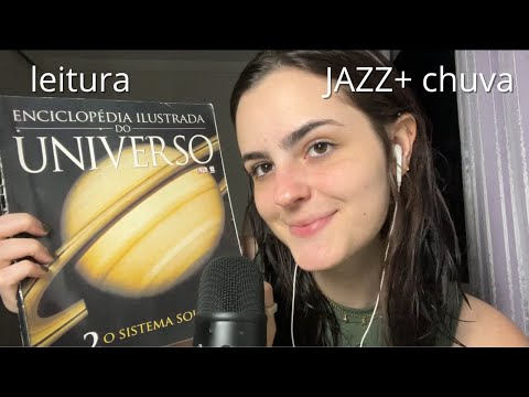 ASMR LENDO COM CHUVA E JAZZ DE FUNDO