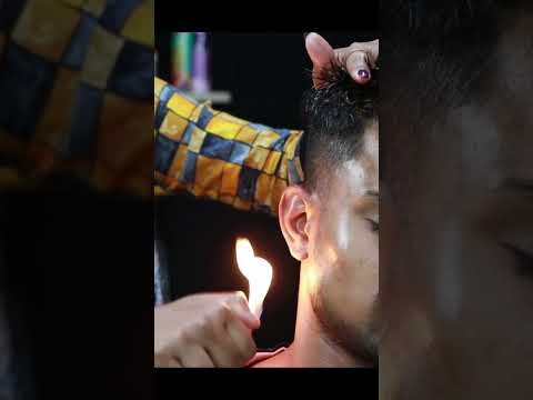 Fire Massage ASMR By Female Barber Chaitali #shorts