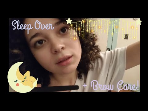 ASMR 😴 Slumber Party Eyebrow Care~ 😴 [Plucking, Hydrating, Tweezers]