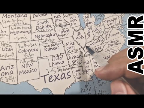 ASMR: Tracing the Wackiest Figures from Every U.S. State | ASMR Whispered Map Journey