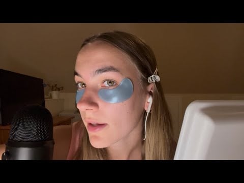 ASMR Relaxing Skincare Routine | Close-Up Whispers, Sticky Sounds & Tapping