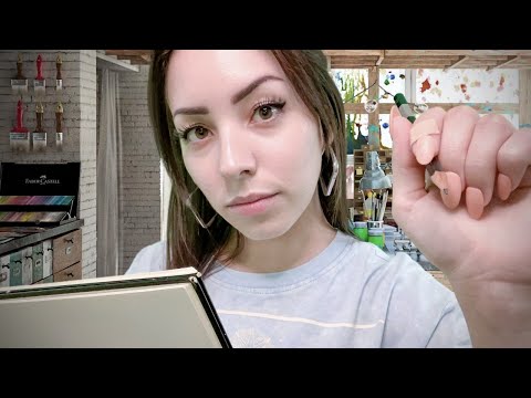 ASMR Art Student Draws You in 5 Different Poses - Roleplay