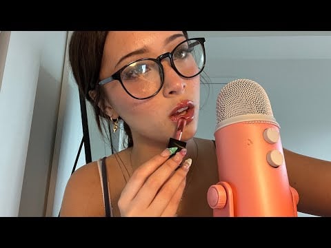 ASMR Lipgloss Triggers 🫦💄(Application, Mouth Sounds, Tapping, Clicky Whispers) 