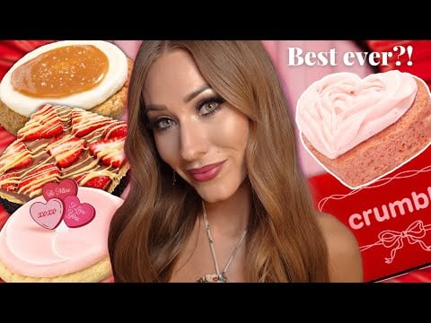 ASMR | *NEW* Valentine's Day CRUMBL Cookie Mukbang! 🍫🍓 Dubai Chocolate Strawberry Brownie & MORE!