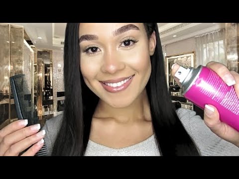 ASMR Haircut & Style Roleplay ✄(Trimming, Massage, Brushing & Styling)