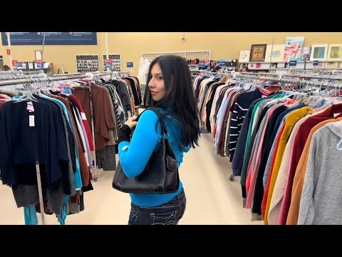 ASMR mini thrift vlog/try on 