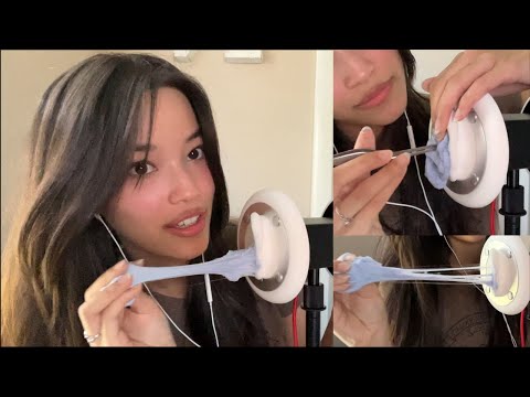 ASMR 3dio Slime in Your Ears! 😮💙 Playing with your slime ears...