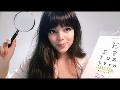 ASMR EXAME DE VISTA EM 6MIN 👁️👩🏻‍⚕️