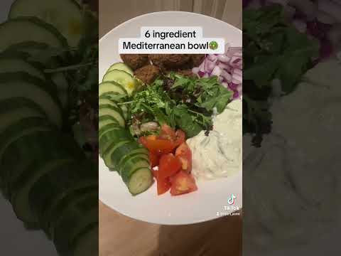 6 ingredient Mediterranean bowl🥗 #food #recipe #cooking