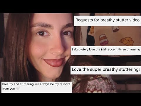 ASMR- Upclose breathy ear to ear stuttering (Irish accent rambles)💚🥳