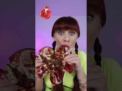 ASMR Eating Sounds Pomegranate, Banana #shorts