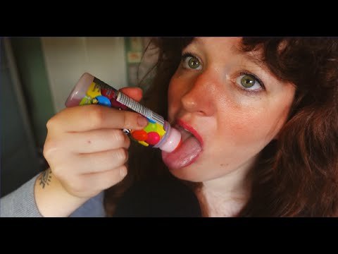 ASMR spit painting you with a candy roller and chatting