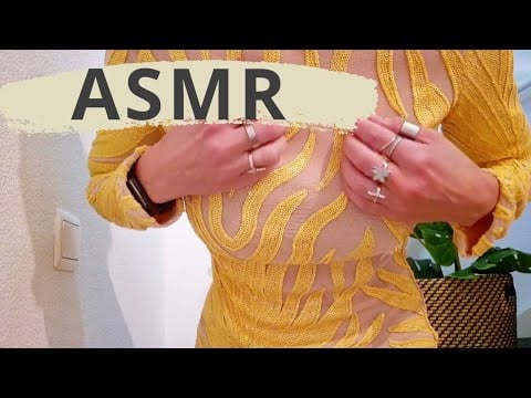 ASMR PURE SEQUIN RUBBING & MAKEUP TAPPING | GOLDEN YELLOW DRESS | NO TALKING | DEEP SLEEP 😴💛