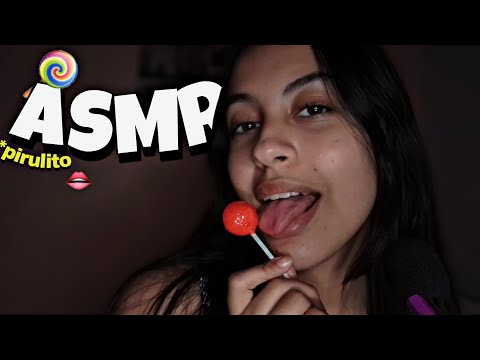 ASMR COM PIRULITO (sons de boca molhados)🍭💦