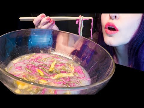 ASMR: Colorful Sweet Coconut Noodles | Thai Tapioca Dessert 🇹🇭 ~ Relaxing [No Talking|V] 😻