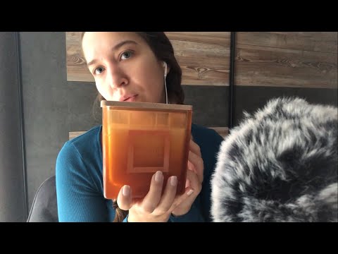 My first ASMR Video ever 💙 Candle haul ✨ (Candle Tapping, Whisper Ramble)