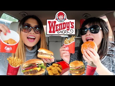 WENDY'S MUKBANG (BURGERS, CHICKEN NUGGETS, FRIES) | Kim&Liz ASMR