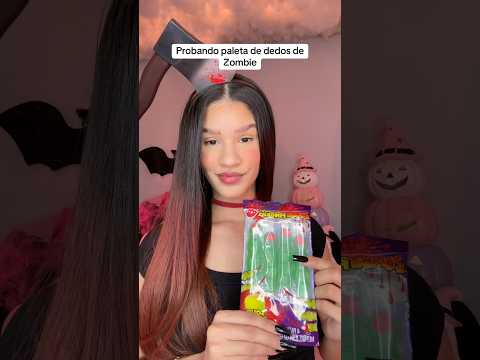 Probando paleta de dedos de Zombie 🧟‍♀️ #halloween #dollartree #candy #eatingasmr
